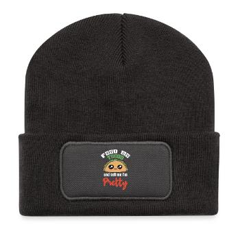 Imprimé Kawaii Taco - Beanie recyclé à patch - charbon - Devant