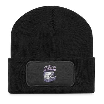Squelette en costume après la fête - Halloween - Beanie recyclé à patch - noir - Devant