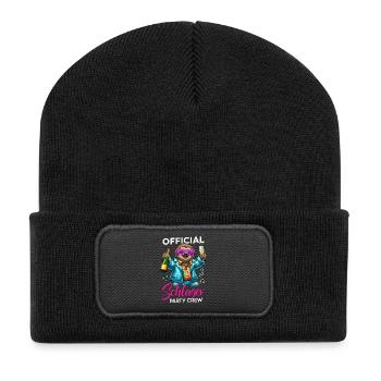 Official Schlager Party Crew - Recycelte Patch Beanie - Schwarz - Vorne