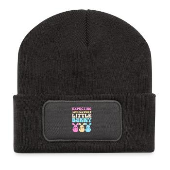 Gender Reveal Easter Mom-to-be - Recycled Patch Beanie - dark grey - Front