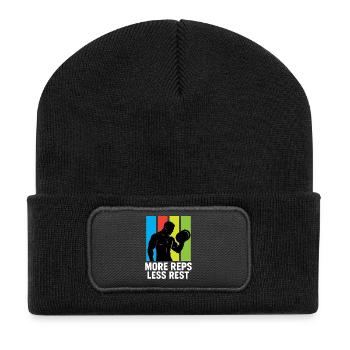 More Reps Less Rest Calisthenics Fitness Gym - Recycled Patch Beanie - black - Front
