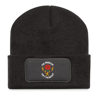 Padel Tennis Drôle Le problème n'est pas la raquette - Beanie recyclé à patch - charbon - Devant