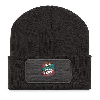 Be a Voice – Dire d’encouragement dans un style rétro - Beanie recyclé à patch - charbon - Devant