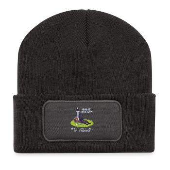 No Game Over | Only Stamina Empty - RPG Vibe - Recycled Patch Beanie - dark grey - Front
