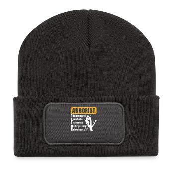 Arborist Woodworker Woodworker Gift - Recycled Patch Beanie - dark grey - Front