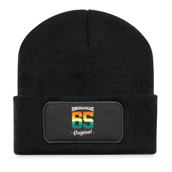 65 Birthday - Recycled Patch Beanie - black - Front