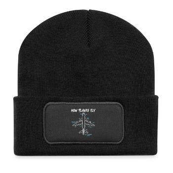 How Planes Fly Funny Aeronautical Engineer Quote - Recycled Patch Beanie - black - Front