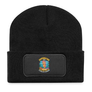  Seepferdchen 2026 Schluss Mit Plantschen Ich Kann - Recycelte Patch Beanie - Schwarz - Vorne