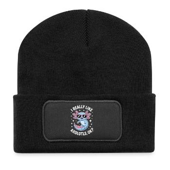 Axolotl Dire Axolotls Drôle Axolotl Cadeau - Beanie recyclé à patch - noir - Devant