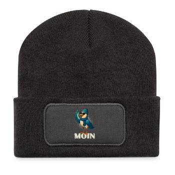 Mouette fraîche - Moin - Beanie recyclé à patch - charbon - Devant