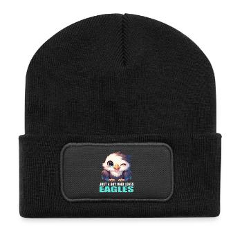 Adler - Recycelte Patch Beanie - Schwarz - Vorne