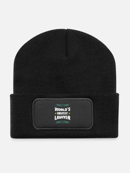 Le plus grand design d’avocat au monde - Beanie recyclé à patch - noir