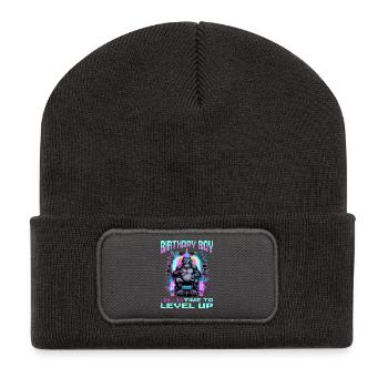 Birthday Gamer VR - Recycelte Patch Beanie - Dunkelgrau - Vorne