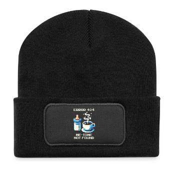 Erreur 404 : Me-Time est manquant | Maman, Café, Vie Quotidienne - Beanie recyclé à patch - noir - Devant
