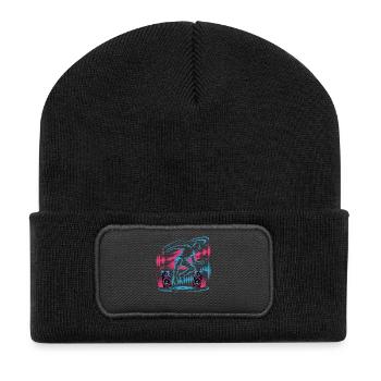 Streetdance Beat – Urban DJ Musik Design - Recycelte Patch Beanie - Schwarz - Vorne