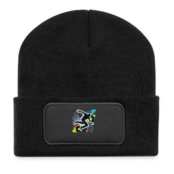 Streetdance Beat – Urban DJ Musik Design - Recycelte Patch Beanie - Schwarz - Vorne