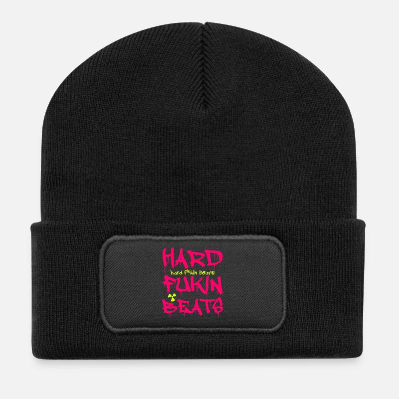 Hard Fukin Beats Graffiti Tee - Recycled Patch Beanie - black