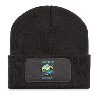 PÊCHE À L’AIMANT - Beanie recyclé à patch - charbon - Devant