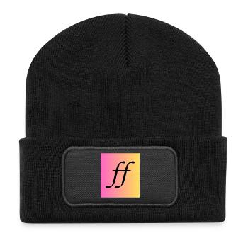 Fortissimo - Musik Monogram Gradient - Recycelte Patch Beanie - Schwarz - Vorne