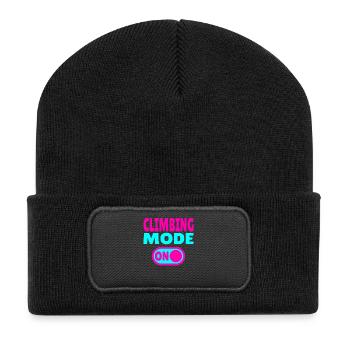 Climbing Mode ON – Boulder & Kletter Style - Recycelte Patch Beanie - Schwarz - Vorne
