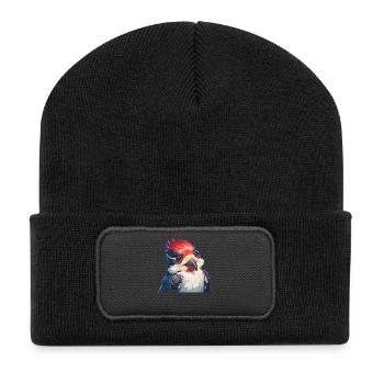 Spechte Specht - Recycelte Patch Beanie - Schwarz - Vorne