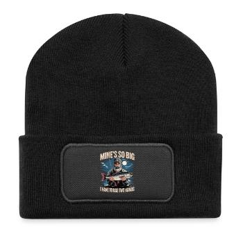 Mine's So Big – Funny Angler Shirt for Men - Recycled Patch Beanie - black - Front