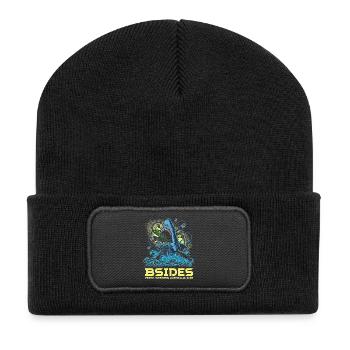 Shark Beat BSIDES Perth 2025 - Recycled Patch Beanie - black - Front