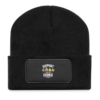 Soutenez votre revendeur de biscuits local Ugly Christmas - Beanie recyclé à patch - noir - Devant