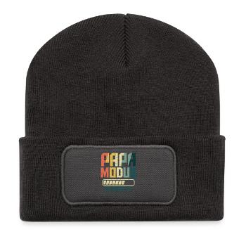 DAD MODE IN THE MAKING STARTS Fun - Recycled Patch Beanie - dark grey - Front