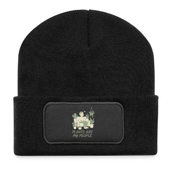 Pflanzen Sind Meine Freunde - Recycelte Patch Beanie - Schwarz - Vorne