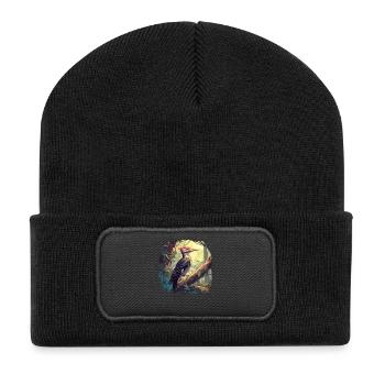 Spechte Specht - Recycelte Patch Beanie - Schwarz - Vorne
