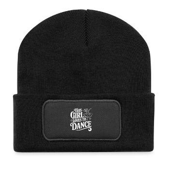 Dieses Mädchen liebt es zu tanzen - Recycelte Patch Beanie - Schwarz - Vorne