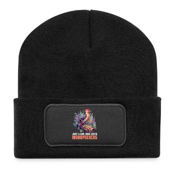 Spechte Specht - Recycelte Patch Beanie - Schwarz - Vorne