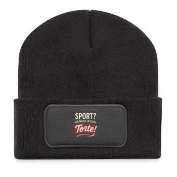Sport? I thought you said cake! - Recycled Patch Beanie - dark grey - Front