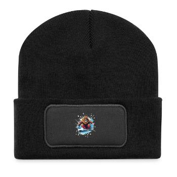 Löwe Snowboard - Recycled Patch Beanie - black - Front