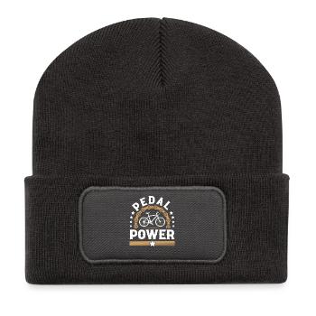 Fahrrad Fahrradfahrer - Recycelte Patch Beanie - Dunkelgrau - Vorne