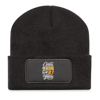 Amateur de bière du 87e anniversaire - Beanie recyclé à patch - charbon - Devant