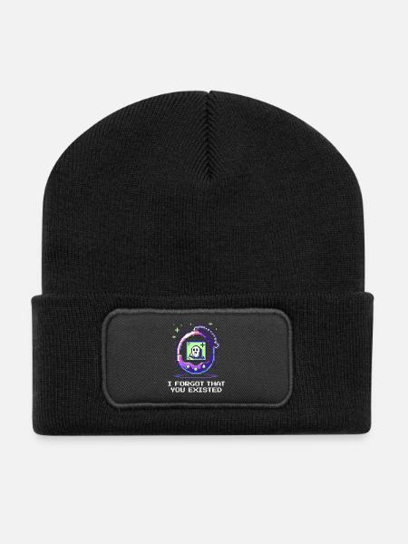 J’ai oublié que tu existes | sarcastique - Beanie recyclé à patch - noir