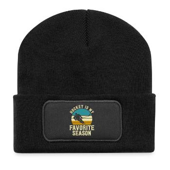Hockey Hockey sur glace Cadeau pour joueur de hockey sur glace - Beanie recyclé à patch - noir - Devant