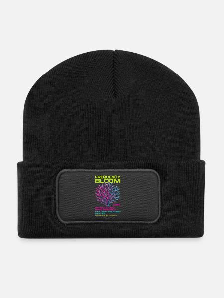 Frequency Bloom - Recycled Patch Beanie - black