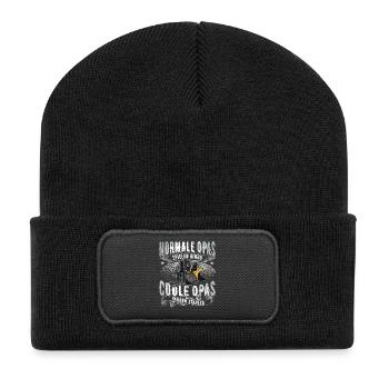 Staplerfahrer Opa - Recycelte Patch Beanie - Schwarz - Vorne
