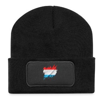 Drapeau du Luxembourg, style déchiré - Beanie recyclé à patch - noir - Devant