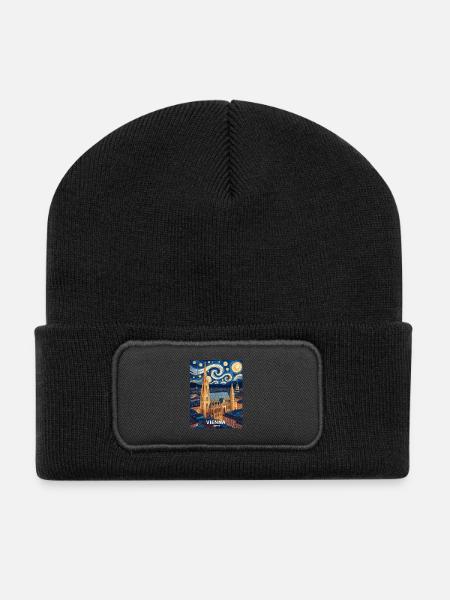 Wien - Recycelte Patch Beanie - Schwarz