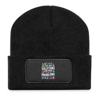 Technicien de laboratoire, j’ai une solution pour le laboratoire médical - Beanie recyclé à patch - noir - Devant