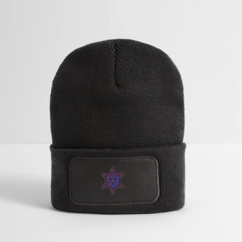Fractal Evolution Experience Star Hexagon Pattern Recycled Patch Beanie