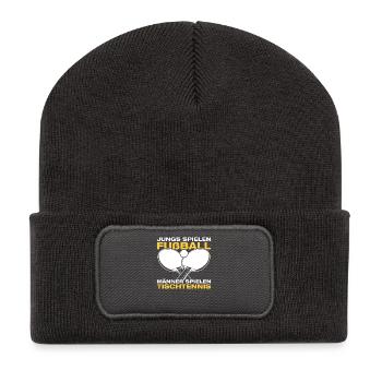 Men play table tennis table tennis players - Recycled Patch Beanie - dark grey - Front