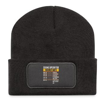 Crane Operator Hourly Rate Funny - Recycelte Patch Beanie - Dunkelgrau - Vorne