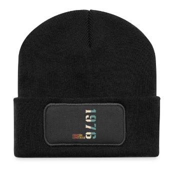 Original 1976 Vintage Retro Birthday Gift - Recycled Patch Beanie - black - Front