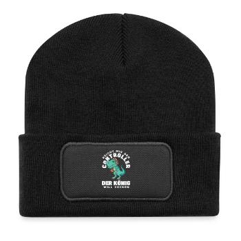 Il me tend la manette – King veut jouer - Beanie recyclé à patch - noir - Devant