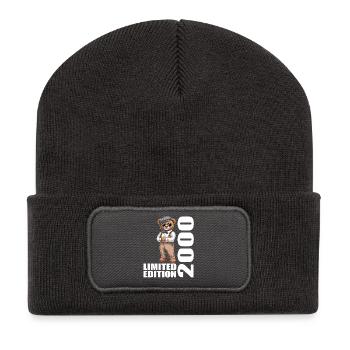 2000 Limited Edition Bär Geburtstag 2000 - Recycelte Patch Beanie - Dunkelgrau - Vorne